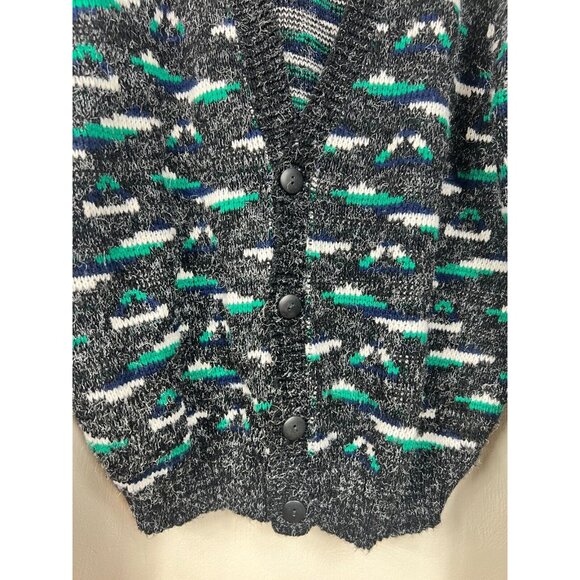 Vintage Scandia Mens Black Knit Button Up Sweater Cardigan - Picture 7 of 13